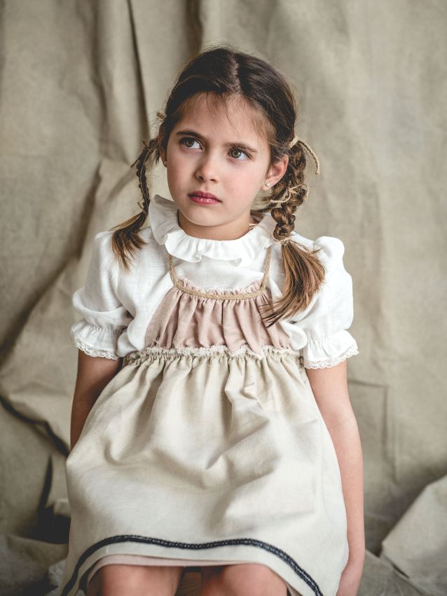 6.1 DELANTAL PACA COTTON&amp;TOSTADO CON CINTA NEGRA