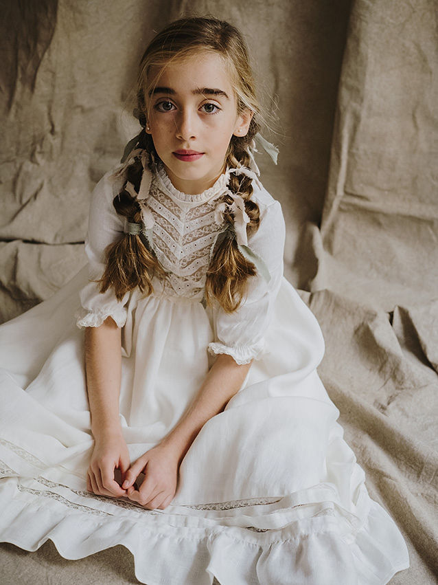 a00251 VESTIDO COMUNIÓN CUELLO ALTO