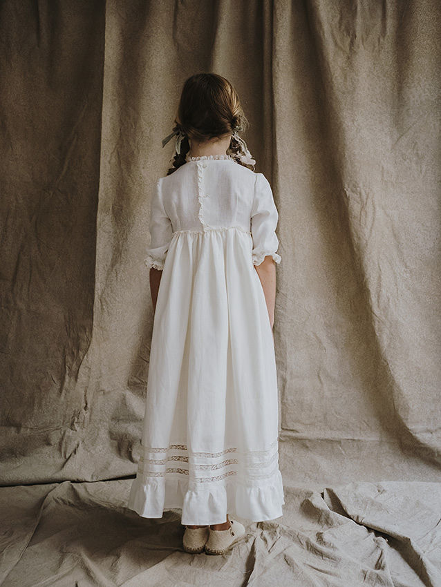 a00251 VESTIDO COMUNIÓN CUELLO ALTO