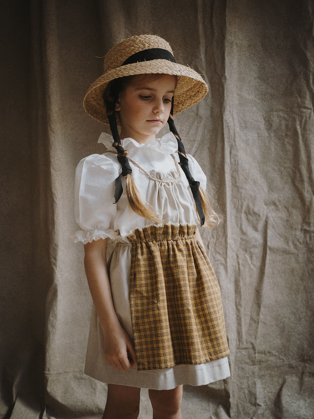 DELANTAL PACA coton tostado y escocés