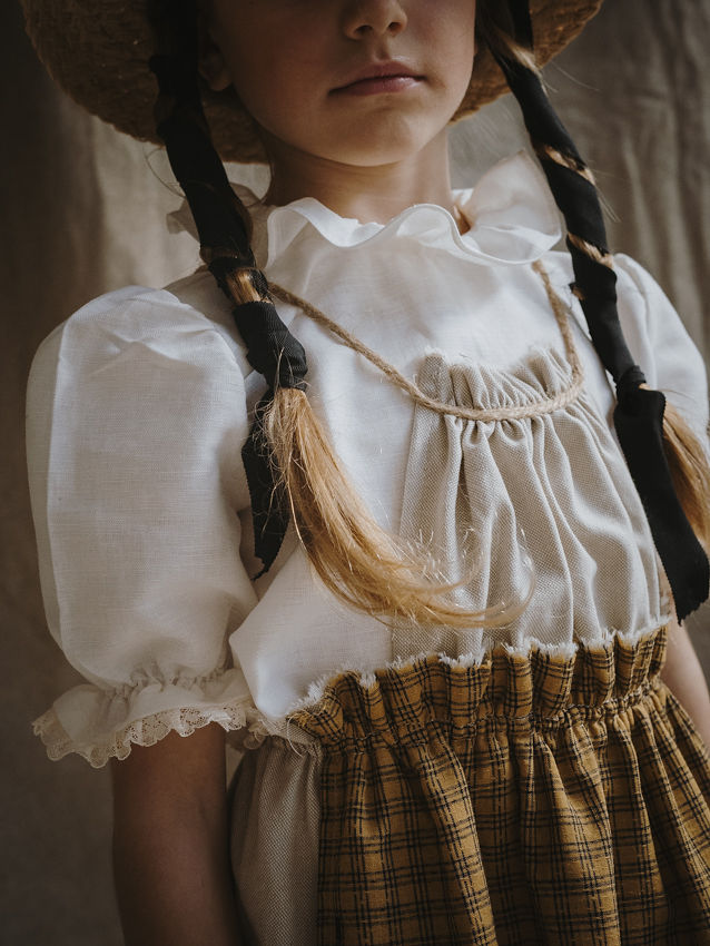 DELANTAL PACA coton tostado y escocés