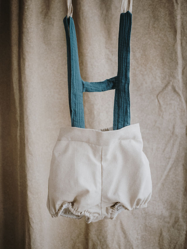 BERMUDAS BEBE CON GOMA COTTON TOSTADO CON H ALGODON