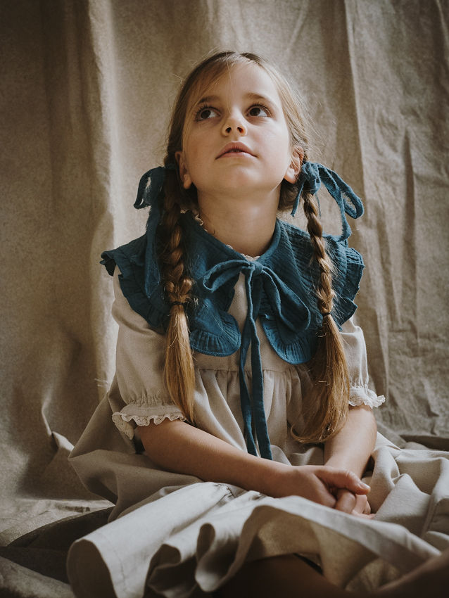 VESTIDO LARGO 2 OREJAS. COTTON TOSTADO M/F CON ALGODON